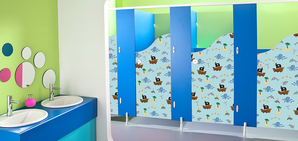 Children's vinyl cubicle door designs