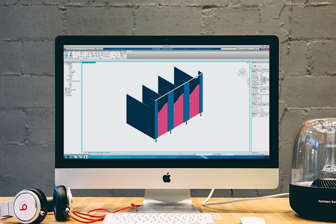 BIM application viewed on an iMac screen