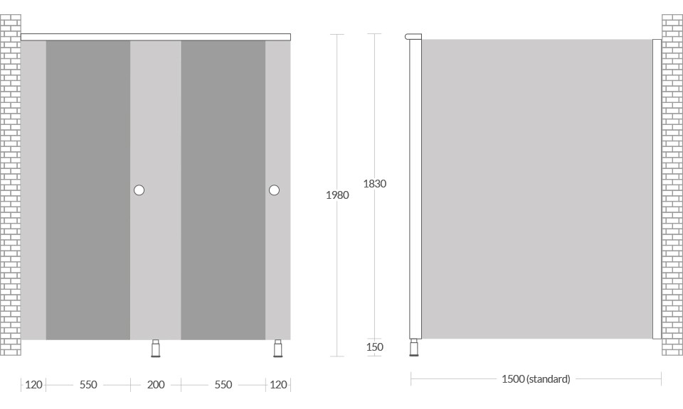 Cubicle dimensions Cotswold