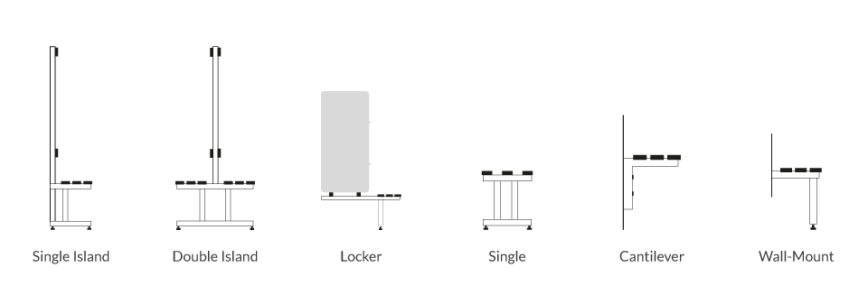 bench seating configurations drawing