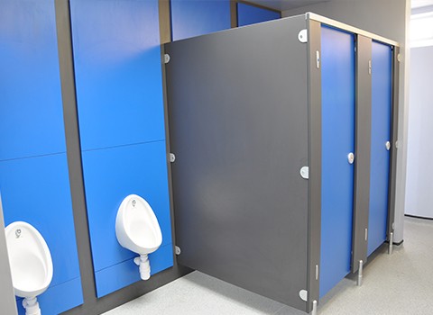 urinal wall panels and toilet cubicles