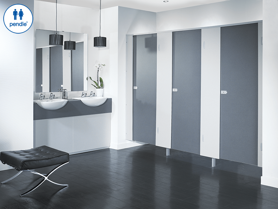 Pendle Toilet cubicles in a modern commercial bathroom environment