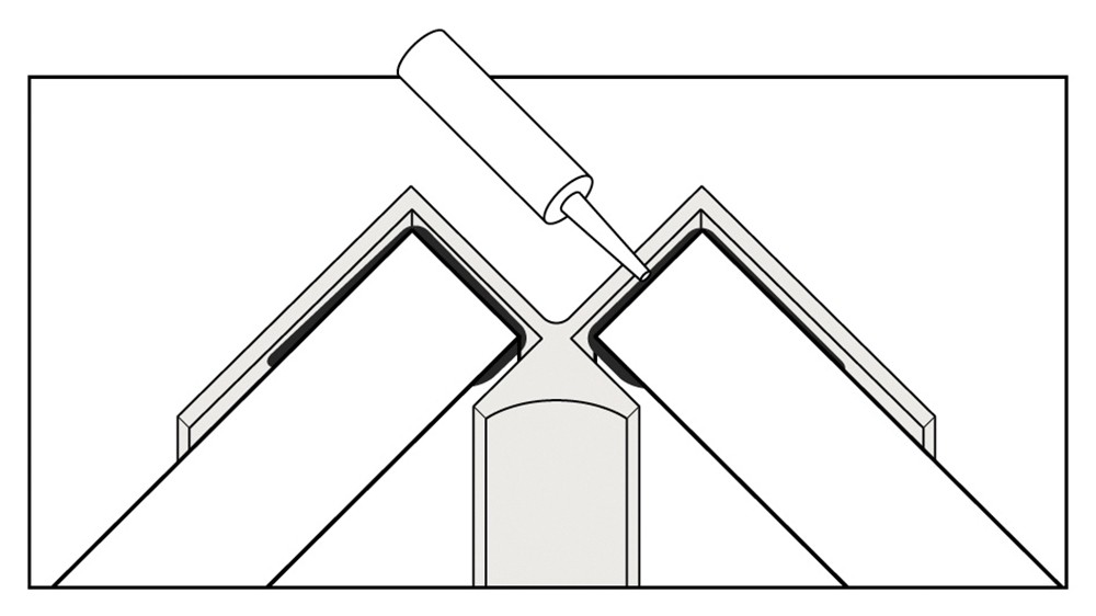 Water proof corner trim illustration