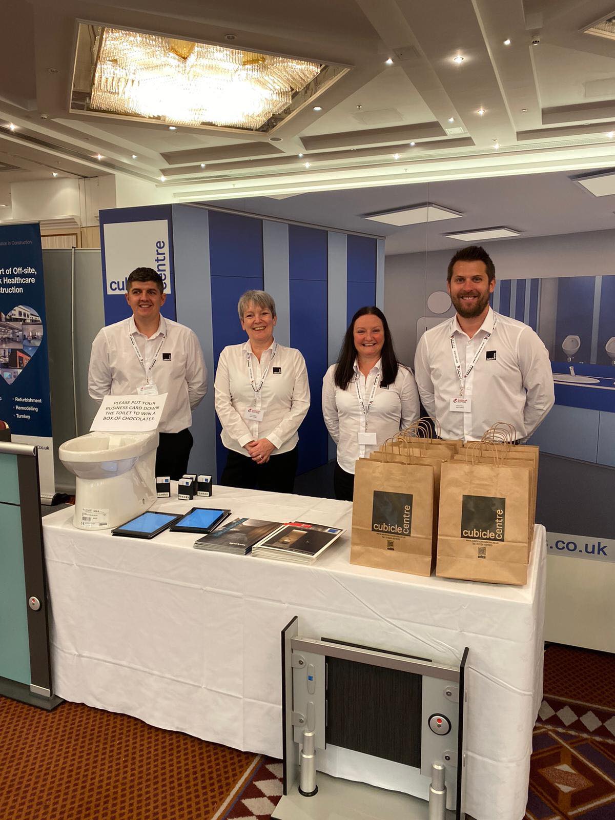 Cubicle Centre Staff at their Stand at the Holiday Park Show 2019