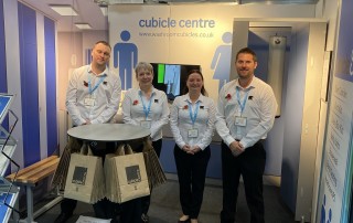 Cubicle Centre Staff at their Stand at the Holiday Park Show 2019